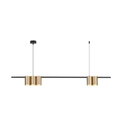 Hängelampe Genesis, Alu schwarz/gold, 5 x GU10, Länge 100 cm