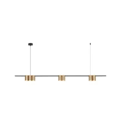 Hängelampe Genesis, Alu schwarz/gold, 7 x GU10, Länge 150 cm