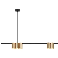 Hängelampe Genesis, Alu schwarz/gold, 7 x GU10, Länge 150 cm