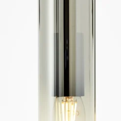 Hängelampe Glasini, Länge 95 cm, rauchgrau, 5-flg., Glas
