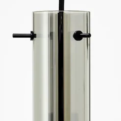 Hängelampe Glasini, Länge 95 cm, rauchgrau, 5-flg., Glas