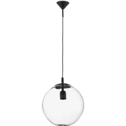 Hängelampe 562, Glas klar, Kappe/Baldachin schwarz