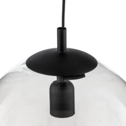 Hängelampe 562, Glas klar, Kappe/Baldachin schwarz