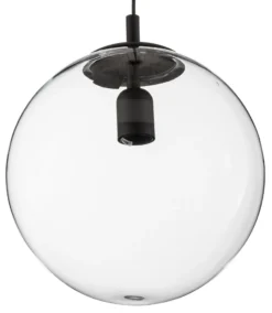 Hängelampe 562, Glas klar, Kappe/Baldachin schwarz