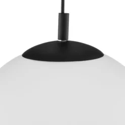 Hängelampe 562, Glas matt, Kappe/Baldachin schwarz