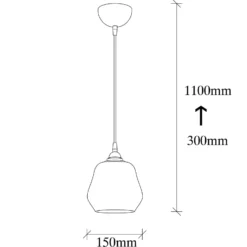 Hängelampe Gold 030, Glas gold-transparent Ø 15 cm 1-flammig
