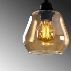 Hängelampe Gold 030, Glas gold-transparent Ø 15 cm 1-flammig