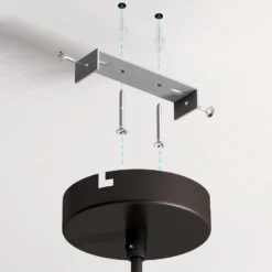 Hängelampe Goldi 2er-Set, schwarz/gold, Ø 30 cm, Metall, E27