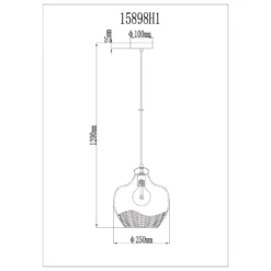 Hängelampe Jessica, Ø 25 cm, rauchgrau, Glas