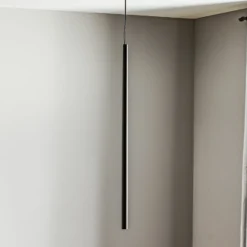 Hängelampe Laser, einflammig, schwarz, Schirm 75cm