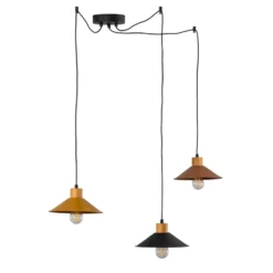 Hängelampe Manavgat N-554 3fl. gold/schwarz/kupfer