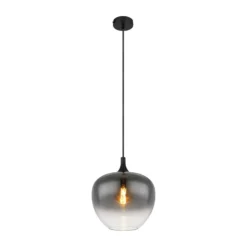Hängelampe Maxy, Ø 29 cm, rauchgrau, Glas