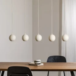 Hängelampe Midway, sandfarben, 5-flammig, 105 cm lang, GU10