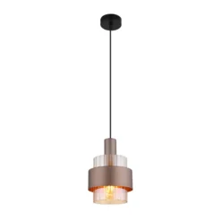Hängelampe Milley, Ø 19 cm, bronzefarben, Metall