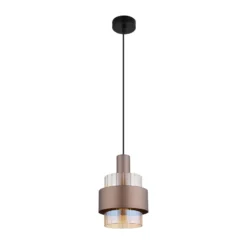 Hängelampe Milley, Ø 19 cm, bronzefarben, Metall