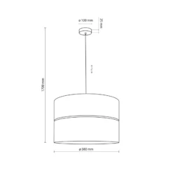 Hängelampe Nicol, schwarz/Holzoptik, Ø 38 cm, 1-flg. 1 x E27