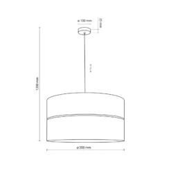 Hängelampe Nicol, schwarz/Holzoptik, Ø 50 cm, 1-flg. 3 x E27