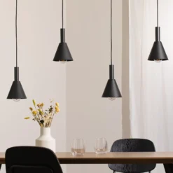 Hängelampe Norte, schwarz/gold Stahl Länge 114 cm, 4-flammig