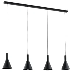 Hängelampe Norte, schwarz/gold Stahl Länge 114 cm, 4-flammig