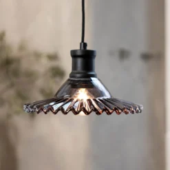 Hängelampe Novia, schwarz Rauchglas 1-flg. Ø 21,5 cm Stecker