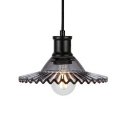 Hängelampe Novia, schwarz Rauchglas 1-flg. Ø 21,5 cm Stecker
