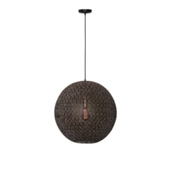 Hängelampe Oronero, Ø 50 cm, schwarz/gold, Metall