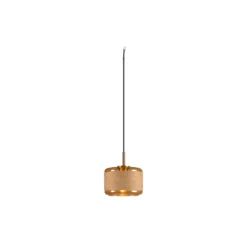 Hängelampe Pantilo Rope 19, braun/amber/gold, Glas, Ø 19 cm