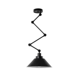 Hängelampe Pantograph mit Gelenkabhängung, schwarz