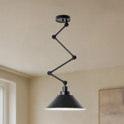 Hängelampe Pantograph mit Gelenkabhängung, schwarz