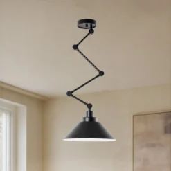 Hängelampe Pantograph mit Gelenkabhängung, schwarz