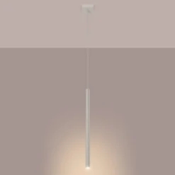 Hängelampe Pastelo, beige, Ø 2 cm, Stahl, 3-flg.