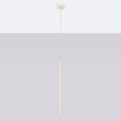 Hängelampe Pastelo, beige, Ø 2 cm, Stahl, 3-flg.