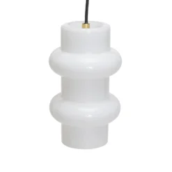 Hängelampe Pilule Double, weiß glänzend, Ø 15 cm, Glas