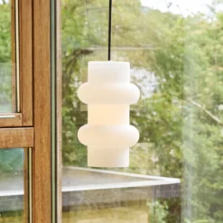 Hängelampe Pilule Double, weiß matt, Ø 15 cm, Glas