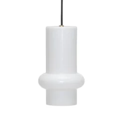 Hängelampe Pilule Down, weiß glänzend, Ø 15 cm, Glas