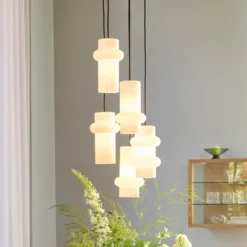 Hängelampe Pilule Up, weiß glänzend, Ø 15 cm, Glas