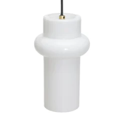 Hängelampe Pilule Up, weiß glänzend, Ø 15 cm, Glas