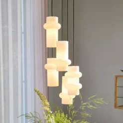 Hängelampe Pilule Up, weiß glänzend, Ø 15 cm, Glas