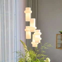 Hängelampe Pilule Up, weiß matt, Ø 15 cm, Glas