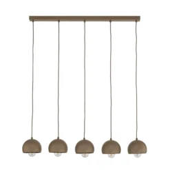 Hängelampe Sool, beige, Länge 95 cm, 5-flammig, Metall, E27