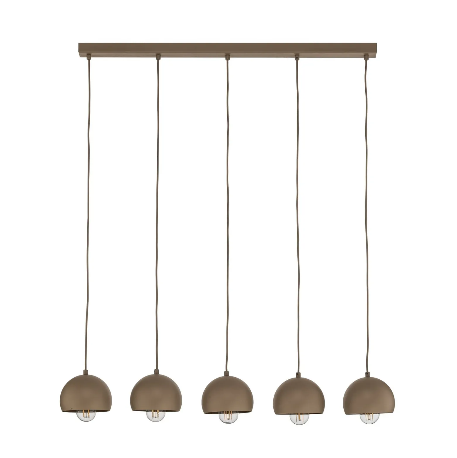Hängelampe Sool, beige, Länge 95 cm, 5-flammig, Metall, E27