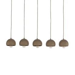 Hängelampe Sool, beige, Länge 95 cm, 5-flammig, Metall, E27