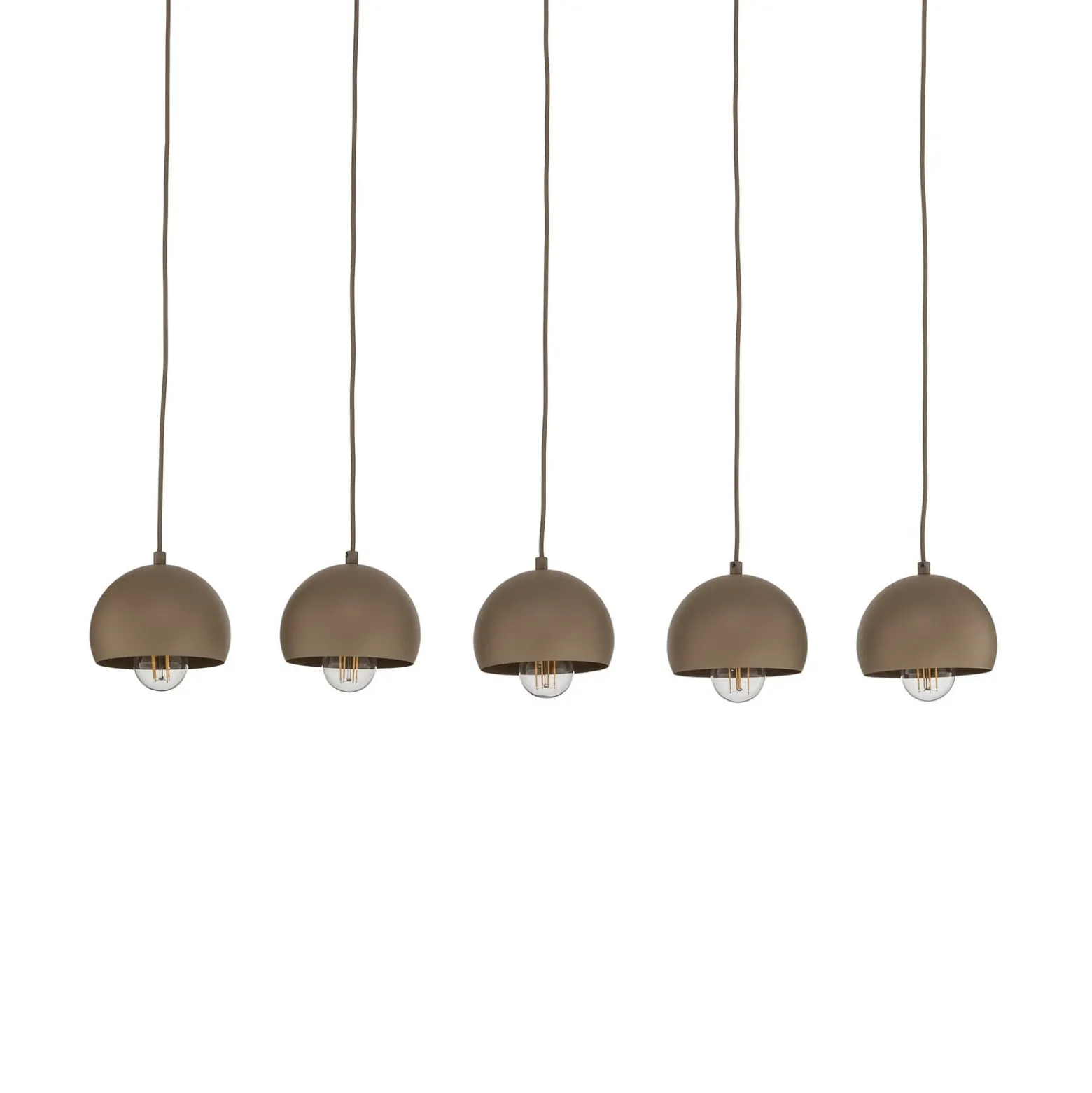 Hängelampe Sool, beige, Länge 95 cm, 5-flammig, Metall, E27