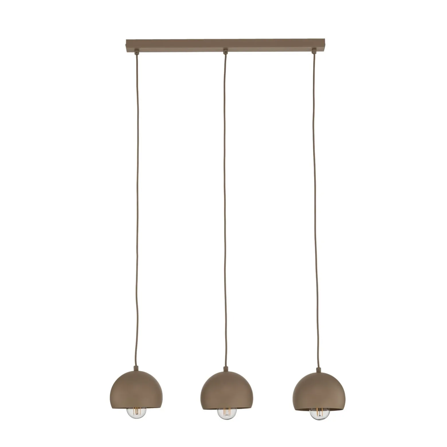 Hängelampe Sool, beige, Länge 65 cm, 3-flammig, Metall, E27
