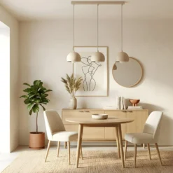 Hängelampe Sool, beige, Länge 65 cm, 3-flammig, Metall, E27