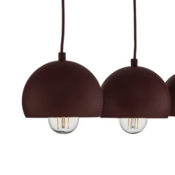 Hängelampe Sool, dunkelrot, Länge 95 cm, 5-flg., Metall, E27