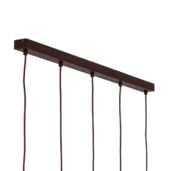 Hängelampe Sool, dunkelrot, Länge 95 cm, 5-flg., Metall, E27