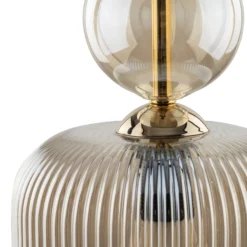Hängelampe Sophia, cognac/schwarz, Glas, Ø 15 cm, E14