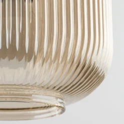 Hängelampe Sophia, cognac/schwarz, Glas, Ø 15 cm, E14