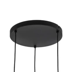 Hängelampe Sophia, 3-flammig, Ø 41 cm, cognac/schwarz, E14